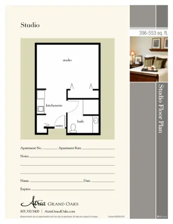 Floorplan of Atria Grand Oaks, Assisted Living, Thousand Oaks, CA 1