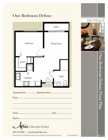 Floorplan of Atria Grand Oaks, Assisted Living, Thousand Oaks, CA 3