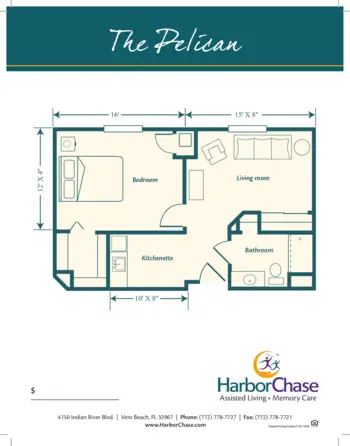 Floorplan of HarborChase of Vero Beach, Assisted Living, Vero Beach, FL 3