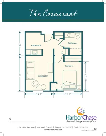 Floorplan of HarborChase of Vero Beach, Assisted Living, Vero Beach, FL 5