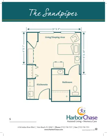 Floorplan of HarborChase of Vero Beach, Assisted Living, Vero Beach, FL 9
