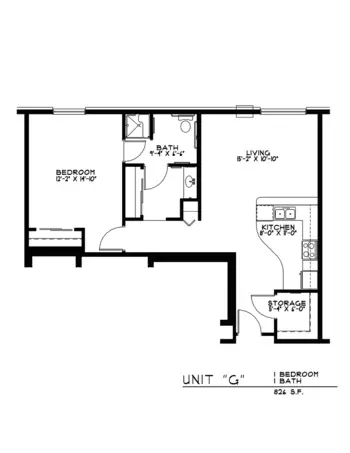 Floorplan of Rose of Dubuque, Assisted Living, Dubuque, IA 8
