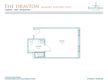 Floorplan of South Bath at Mount Pleasant, Assisted Living, Memory Care, Mount Pleasant, SC 3