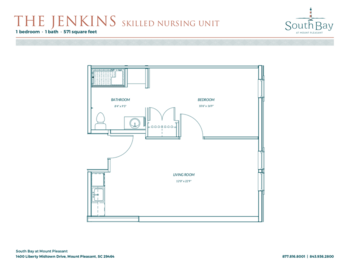 Floorplan of South Bath at Mount Pleasant, Assisted Living, Memory Care, Mount Pleasant, SC 7