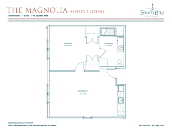 Floorplan of South Bath at Mount Pleasant, Assisted Living, Memory Care, Mount Pleasant, SC 9