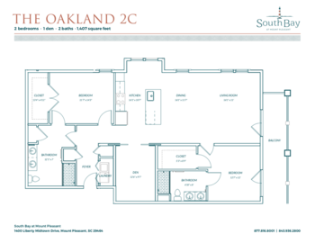 Floorplan of South Bath at Mount Pleasant, Assisted Living, Memory Care, Mount Pleasant, SC 12