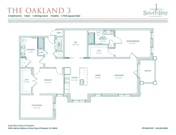 Floorplan of South Bath at Mount Pleasant, Assisted Living, Memory Care, Mount Pleasant, SC 13