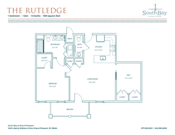 Floorplan of South Bath at Mount Pleasant, Assisted Living, Memory Care, Mount Pleasant, SC 16
