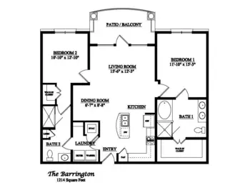 Floorplan of The Abbey at Westminster Plaza, Assisted Living, Houston, TX 2