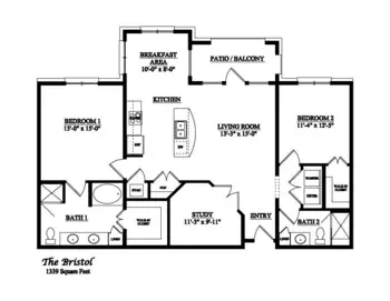 Floorplan of The Abbey at Westminster Plaza, Assisted Living, Houston, TX 4