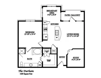 Floorplan of The Abbey at Westminster Plaza, Assisted Living, Houston, TX 9