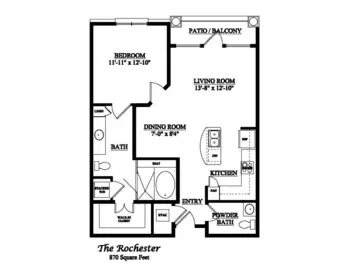 Floorplan of The Abbey at Westminster Plaza, Assisted Living, Houston, TX 11