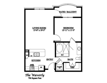 Floorplan of The Abbey at Westminster Plaza, Assisted Living, Houston, TX 13