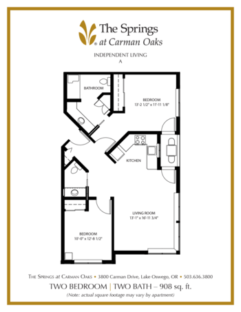 Floorplan of The Springs at Carman Oaks, Assisted Living, Lake Oswego, OR 3