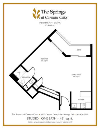 Floorplan of The Springs at Carman Oaks, Assisted Living, Lake Oswego, OR 4