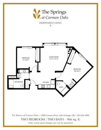Floorplan of The Springs at Carman Oaks, Assisted Living, Lake Oswego, OR 6