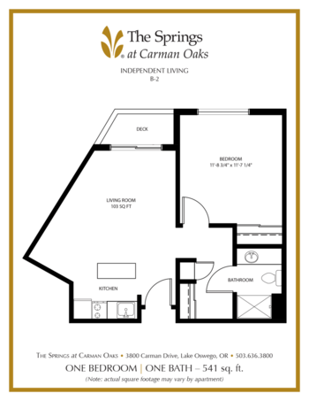 Floorplan of The Springs at Carman Oaks, Assisted Living, Lake Oswego, OR 7