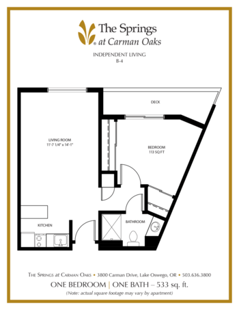 Floorplan of The Springs at Carman Oaks, Assisted Living, Lake Oswego, OR 8