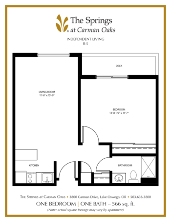 Floorplan of The Springs at Carman Oaks, Assisted Living, Lake Oswego, OR 9