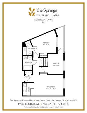 Floorplan of The Springs at Carman Oaks, Assisted Living, Lake Oswego, OR 10
