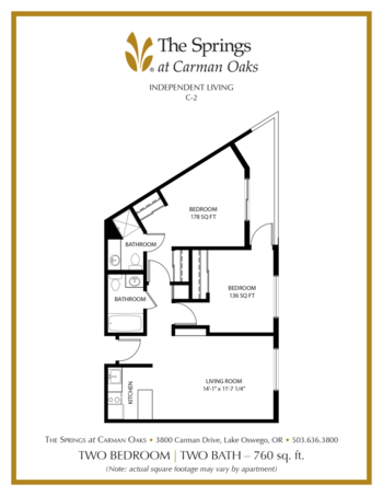 Floorplan of The Springs at Carman Oaks, Assisted Living, Lake Oswego, OR 12
