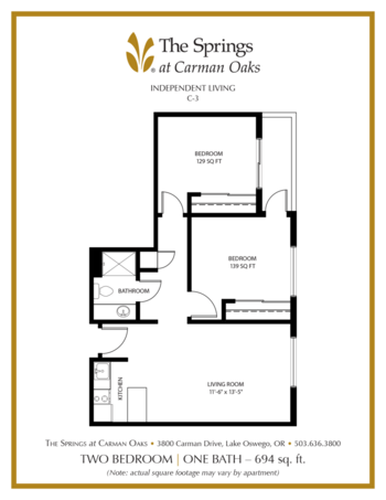 Floorplan of The Springs at Carman Oaks, Assisted Living, Lake Oswego, OR 13