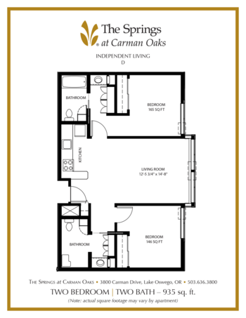 Floorplan of The Springs at Carman Oaks, Assisted Living, Lake Oswego, OR 14