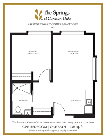 Floorplan of The Springs at Carman Oaks, Assisted Living, Lake Oswego, OR 19