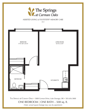Floorplan of The Springs at Carman Oaks, Assisted Living, Lake Oswego, OR 20