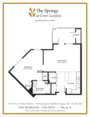 Floorplan of The Springs at Greer Gardens, Assisted Living, Eugene, OR 7