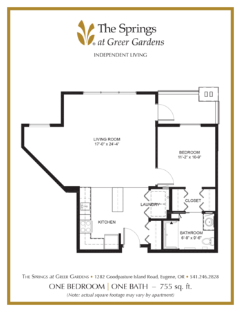 Floorplan of The Springs at Greer Gardens, Assisted Living, Eugene, OR 8