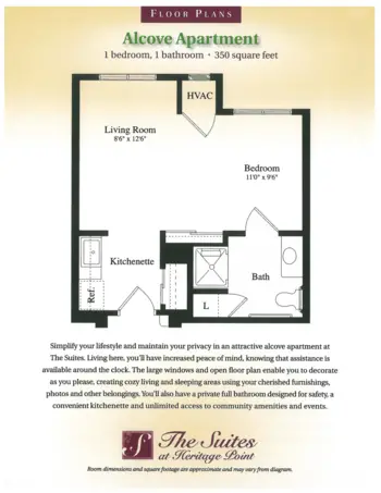 Floorplan of The Village at Heritage Point, Assisted Living, Morgantown, WV 1