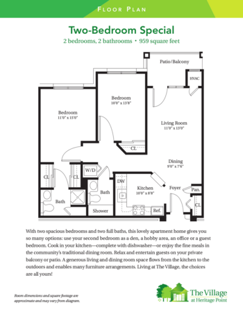 Floorplan of The Village at Heritage Point, Assisted Living, Morgantown, WV 3