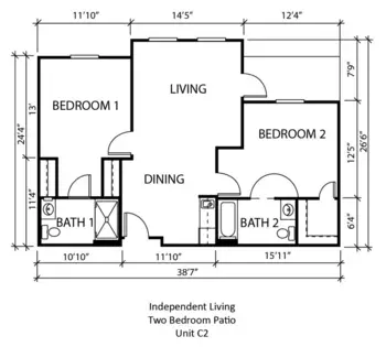 Floorplan of The Waterford at Plano, Assisted Living, Plano, TX 6