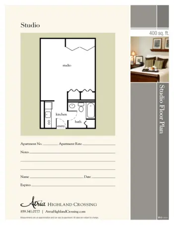 Floorplan of Atria Highland Crossing, Assisted Living, Ft Wright, KY 1