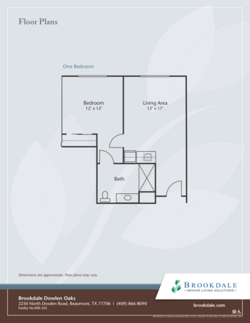 Floorplan of Brookdale Dowlen Oaks, Assisted Living, Beaumont, TX 2