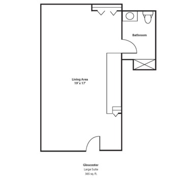 Floorplan of Commonwealth Senior Living at Gloucester House, Assisted Living, Memory Care, Gloucester, VA 4