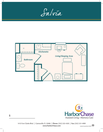 Floorplan of HarborChase of Gainesville, Assisted Living, Gainesville, FL 1