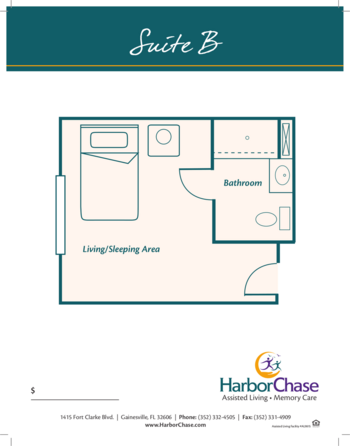 Floorplan of HarborChase of Gainesville, Assisted Living, Gainesville, FL 3