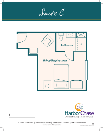 Floorplan of HarborChase of Gainesville, Assisted Living, Gainesville, FL 4