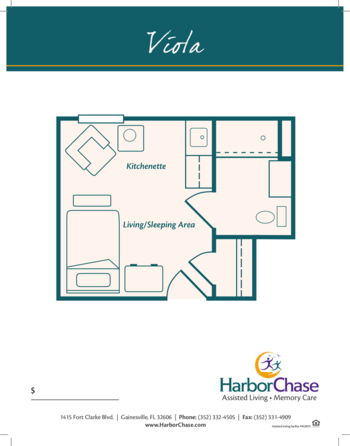 Floorplan of HarborChase of Gainesville, Assisted Living, Gainesville, FL 8