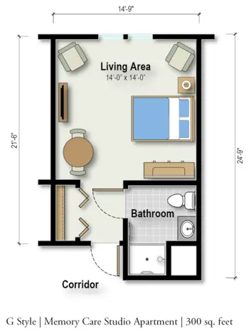 Floorplan of Keelson Harbour, Assisted Living, Memory Care, Spirit Lake, IA 1