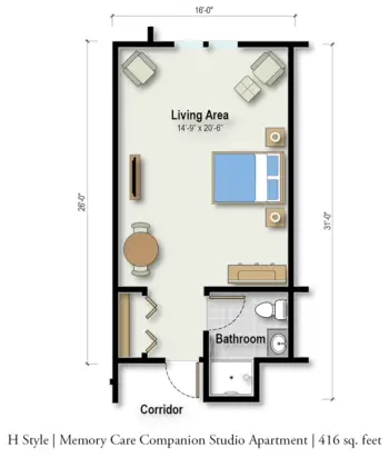 Floorplan of Keelson Harbour, Assisted Living, Memory Care, Spirit Lake, IA 2
