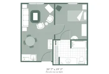 Floorplan of Morningside of Macon, Assisted Living, Macon, GA 1