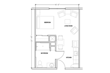 Floorplan of The Garden Plaza of Florissant, Assisted Living, Florissant, MO 1