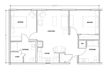 Floorplan of The Garden Plaza of Florissant, Assisted Living, Florissant, MO 5