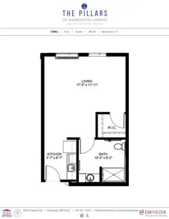 Floorplan of The Pillars of Shorewood Landing, Assisted Living, Memory Care, Excelsior, MN 1