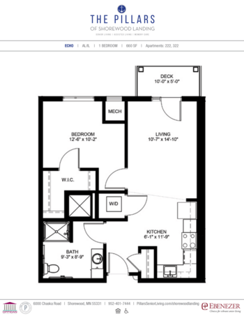 Floorplan of The Pillars of Shorewood Landing, Assisted Living, Memory Care, Excelsior, MN 4