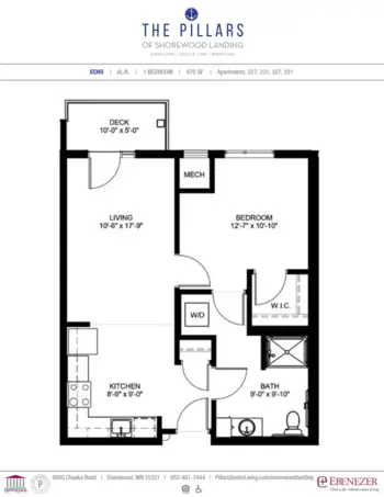 Floorplan of The Pillars of Shorewood Landing, Assisted Living, Memory Care, Excelsior, MN 5