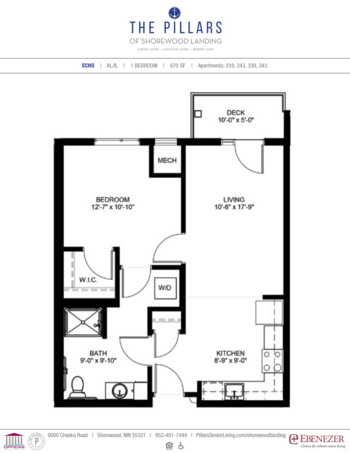 Floorplan of The Pillars of Shorewood Landing, Assisted Living, Memory Care, Excelsior, MN 6